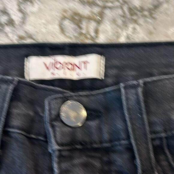 🖤 Vibrant Black Distressed Skinny Jeans - Waist 24 - Picture 3 of 5